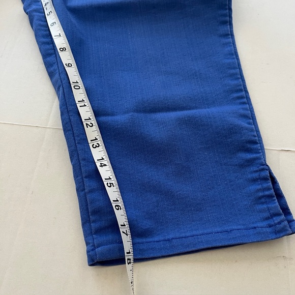 Jaclyn Smith Women SZ 14 Nautical Blue Denim Stretch Coastal Jeans Capri Beach - Picture 7 of 9